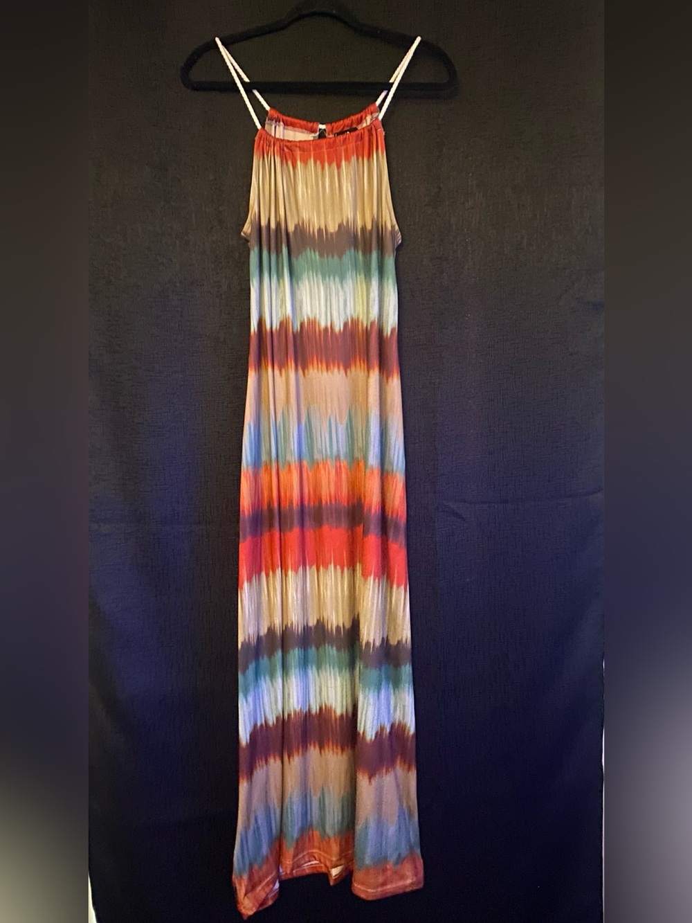 Love - NWOT Multi-Color Tie-Dye Maxi Dress with Halter Neck size XL